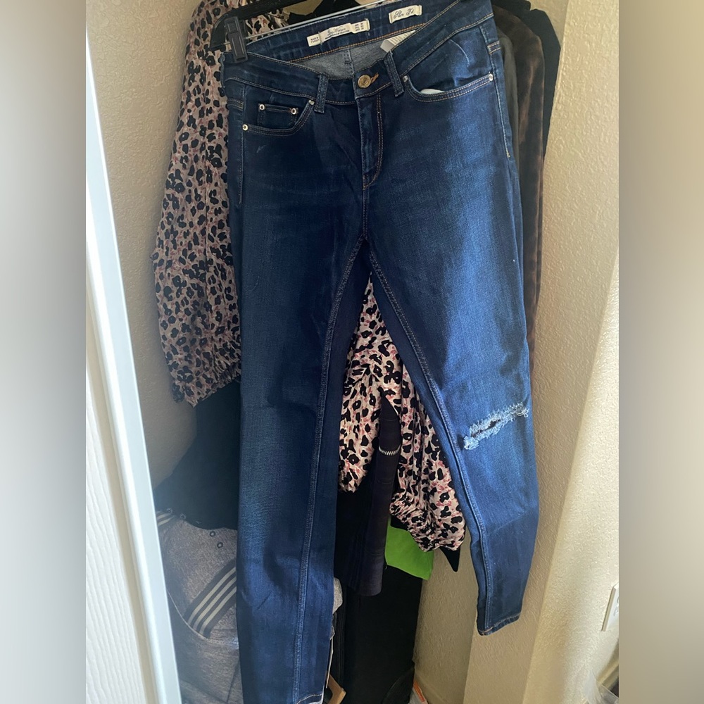 Zara Dark Blue Women's Distressed Skinny Jeans